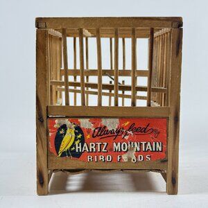 Hartz Mountain Bird Foods Wood Crate Cage 1930s Vintage Advertising Promo